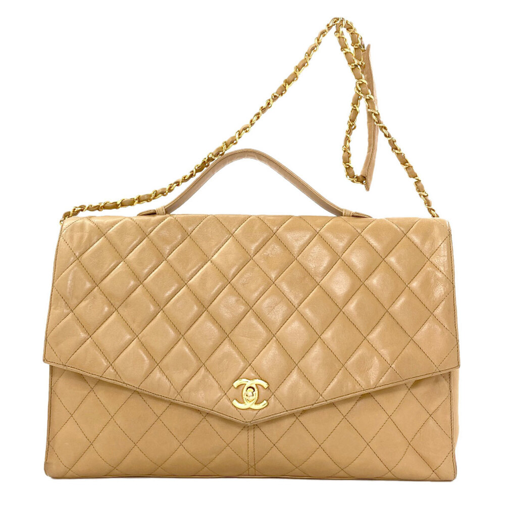 Chanel Matelassé Coco Mark Chain Gold Hardware 2-Way Handbag Lambskin Women's...